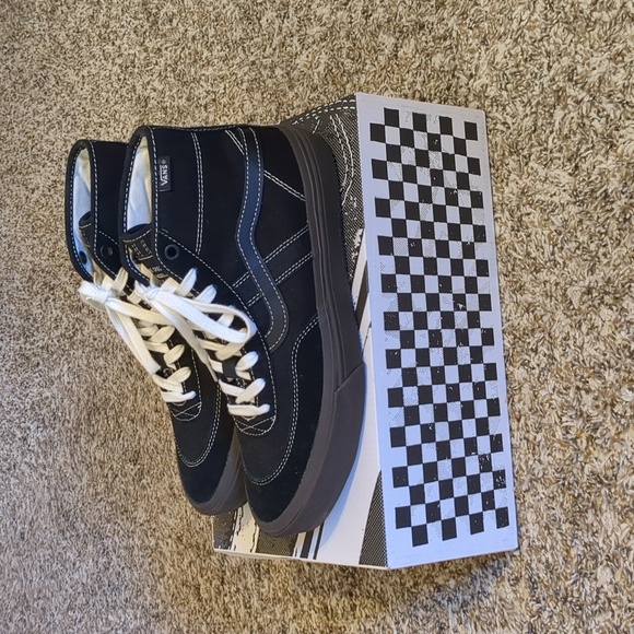 Vans Crockett Decon High Skate Shoes Black Chocolate White Hi Top Mens 7 New - Picture 4 of 7